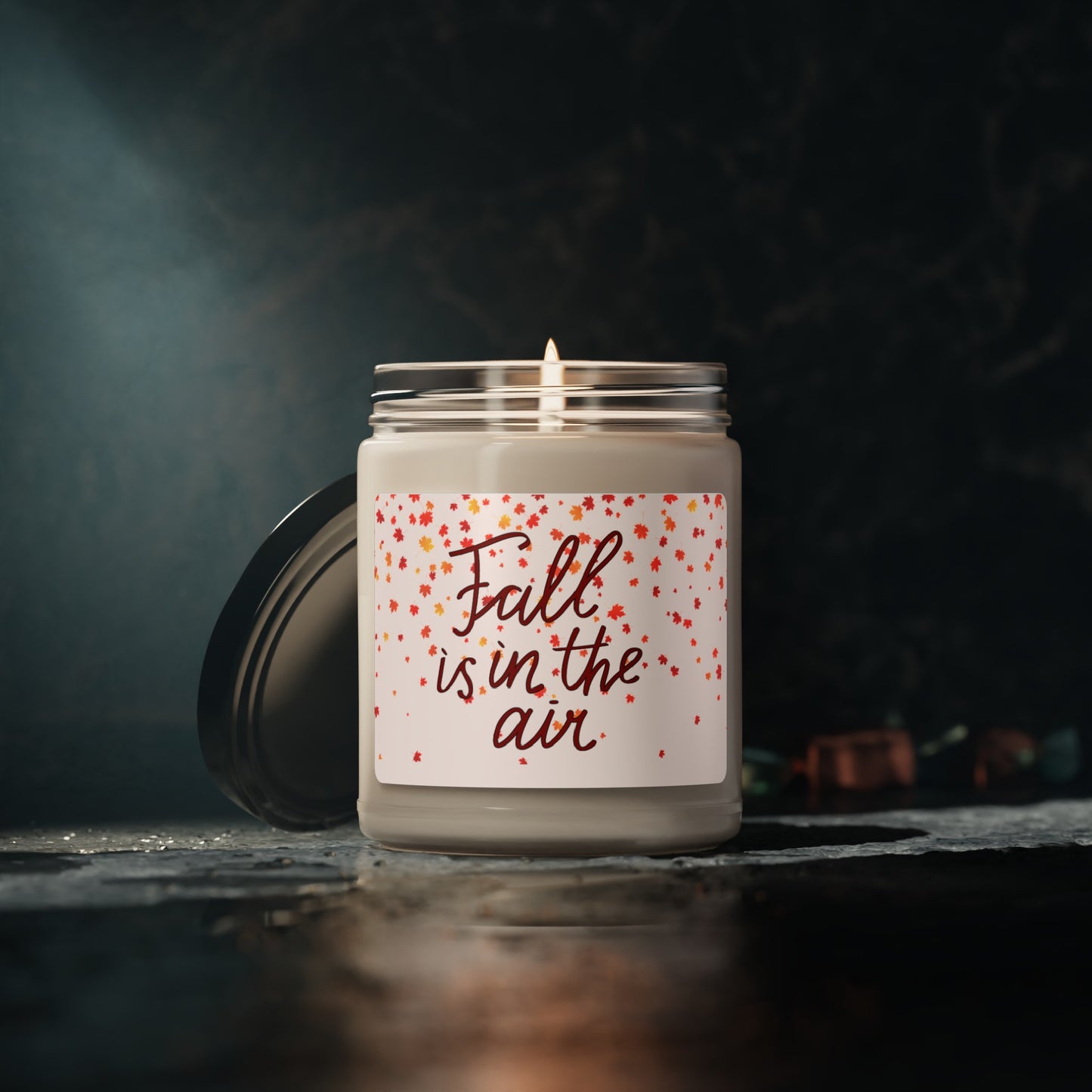 Cute 'Fall is in the Air' 9 oz Scented Soy Candle