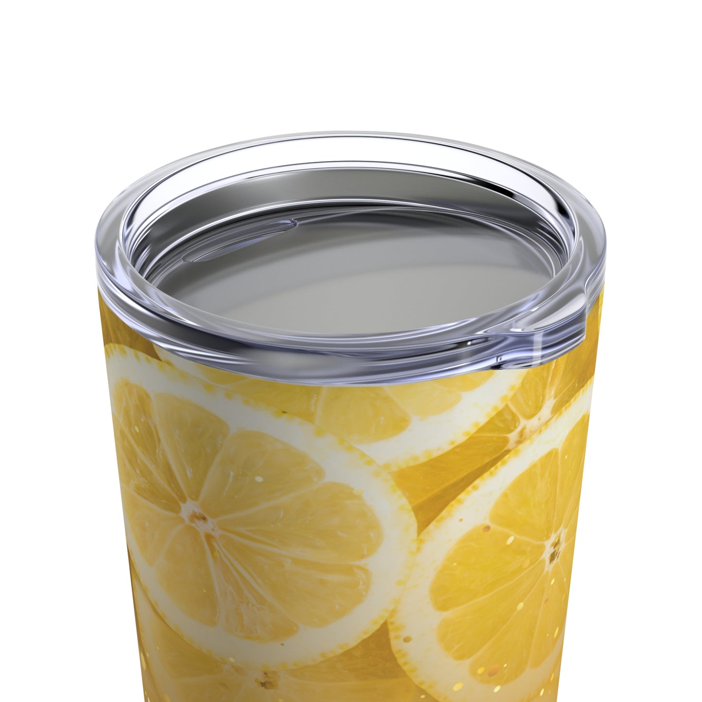 Summer Lemon Print Glitter Tumbler 20oz