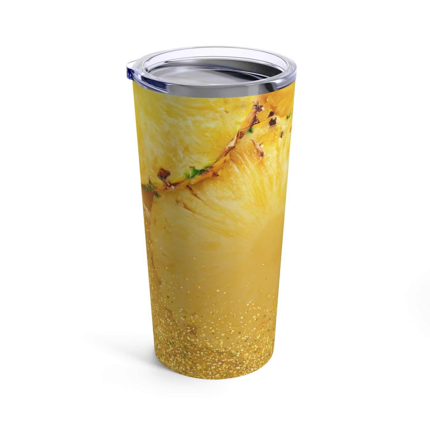 Summer Pineapple Print Glitter Tumbler 20oz