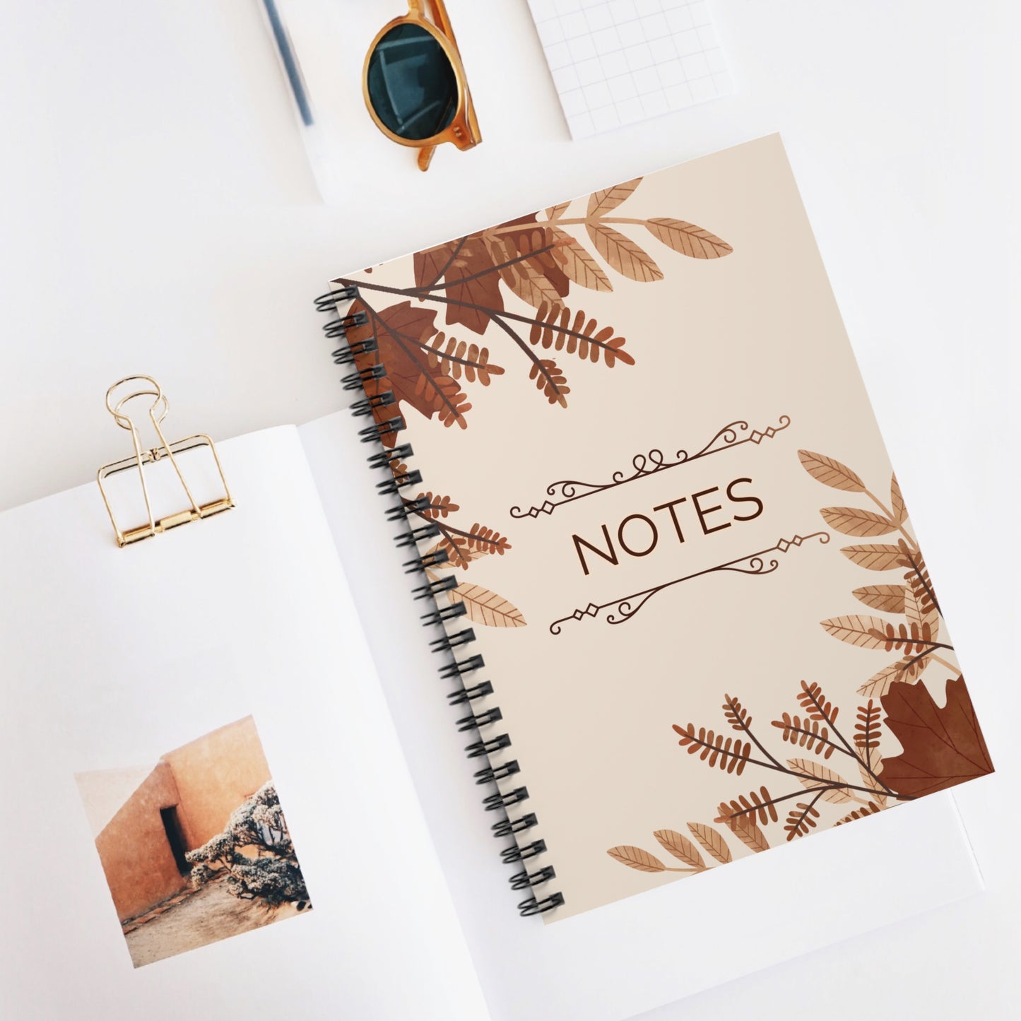 Autumn Leaves Fall Themed Spiral Notebook - Ruled Line