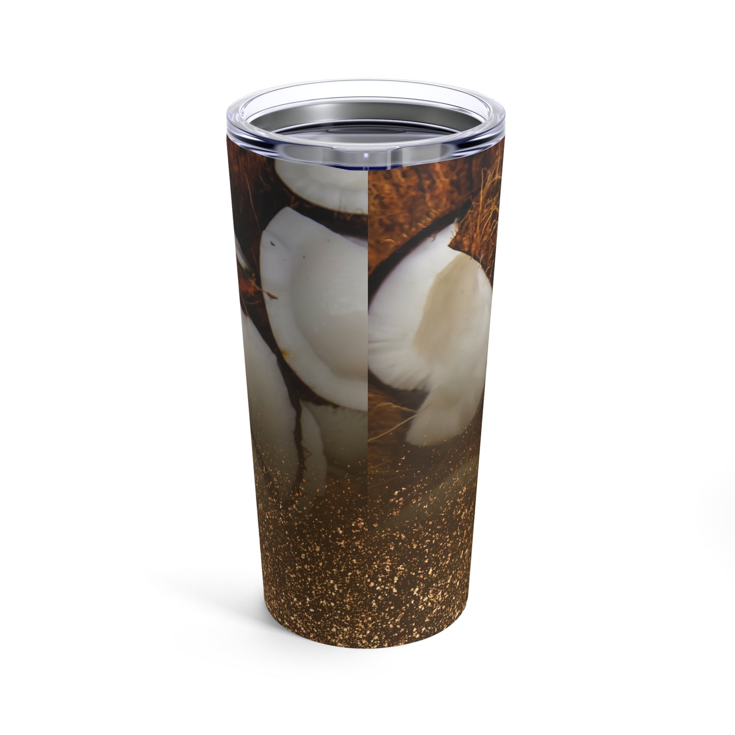 Summer Coconut Print Glitter Tumbler 20oz