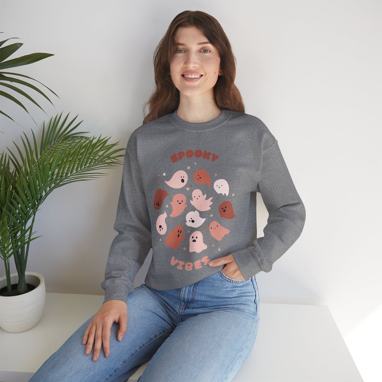 Cute Fall ‘Spooky Vibes’ Crewneck Sweatshirt