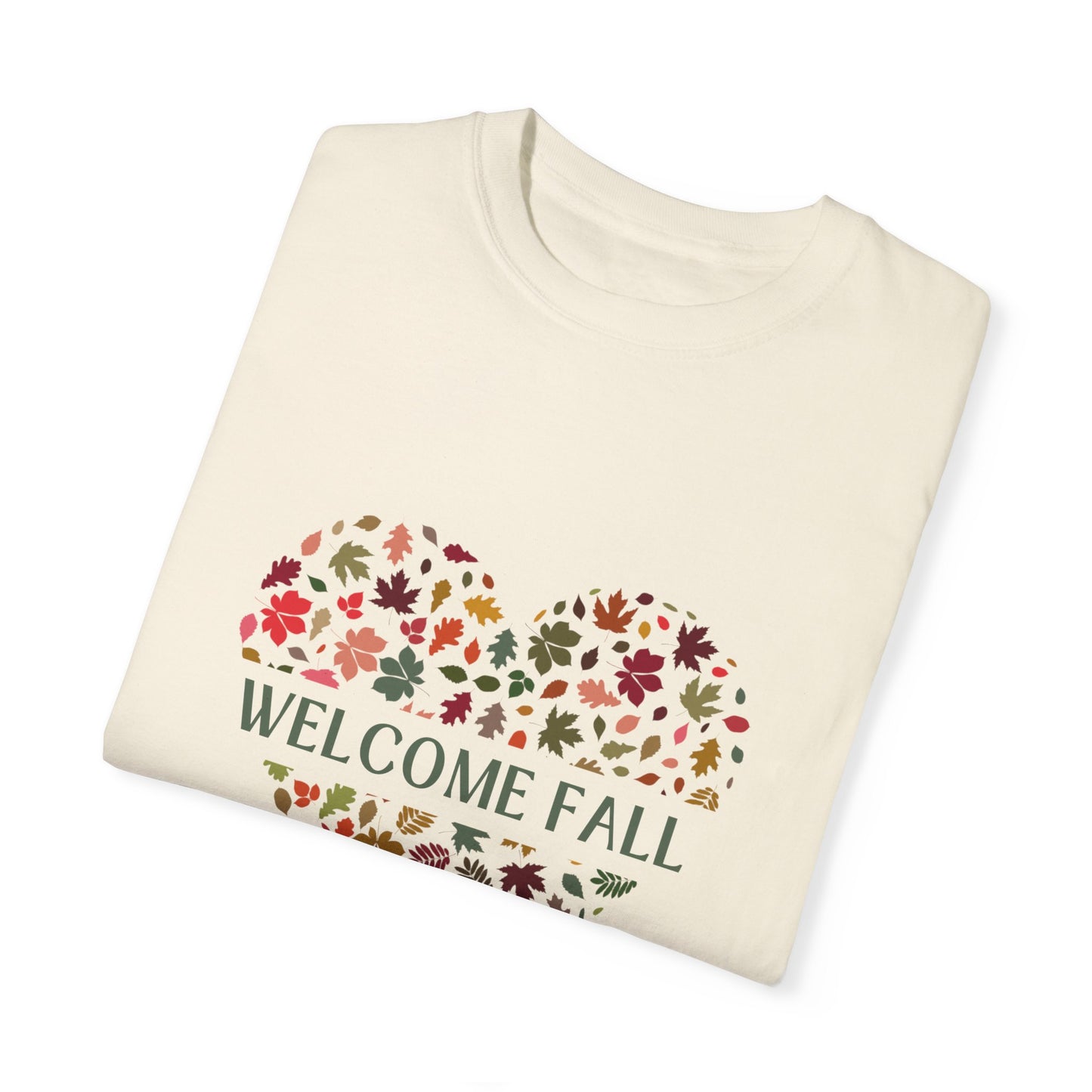 “Welcome Fall” Autumn Themed Garment-Dyed T-shirt