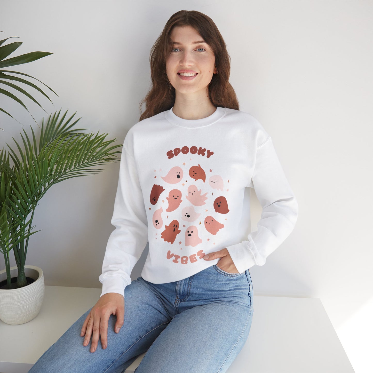 Cute Fall ‘Spooky Vibes’ Crewneck Sweatshirt