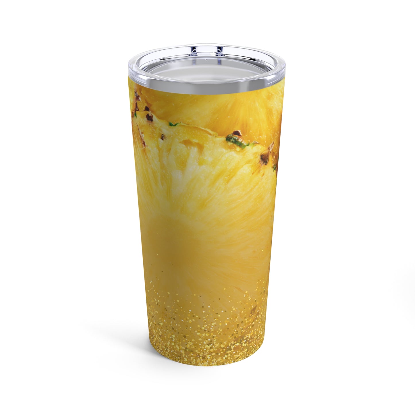 Summer Pineapple Print Glitter Tumbler 20oz