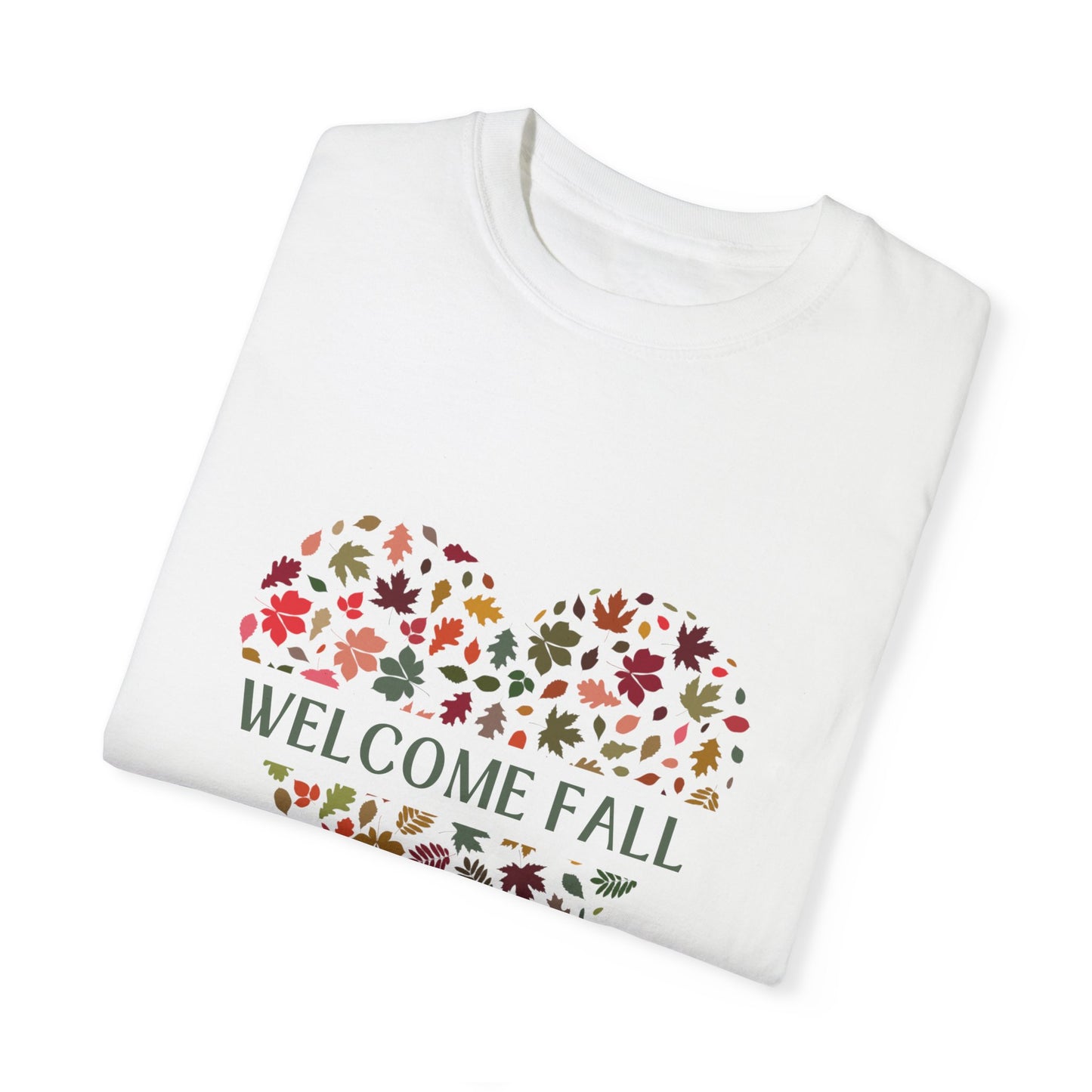 “Welcome Fall” Autumn Themed Garment-Dyed T-shirt