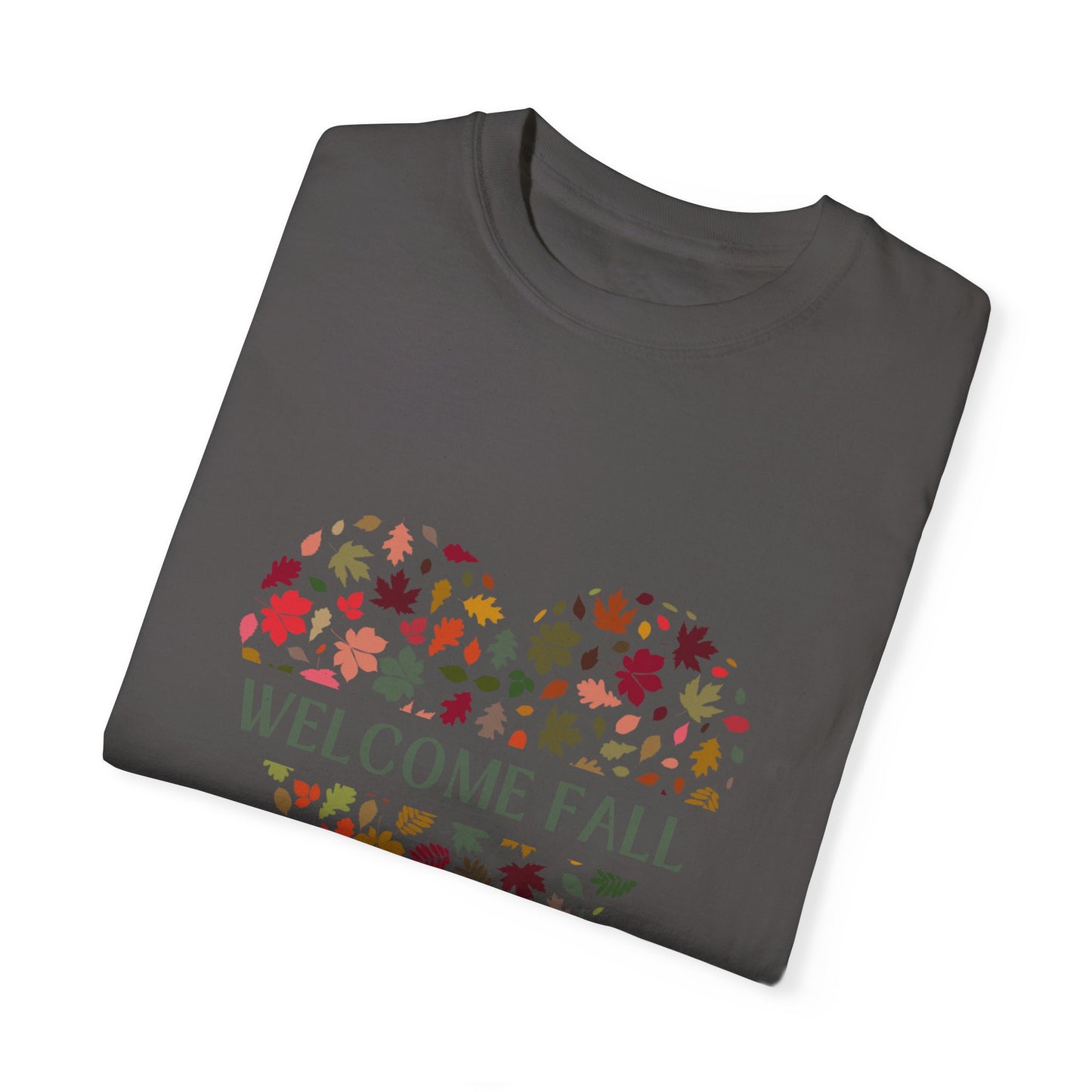 “Welcome Fall” Autumn Themed Garment-Dyed T-shirt