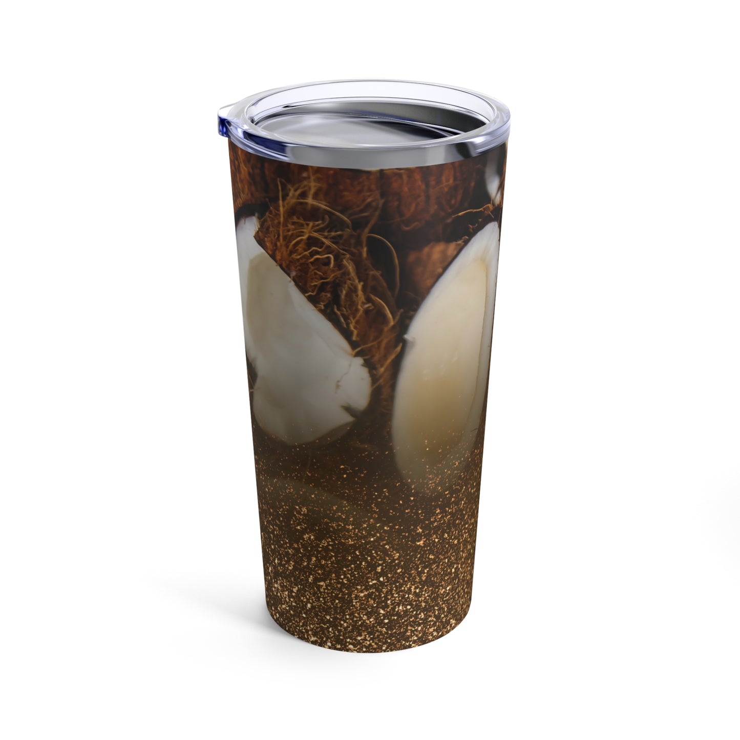 Summer Coconut Print Glitter Tumbler 20oz