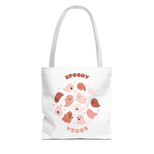 AOP Cute Fall Spooky Vibes Print Tote Bag