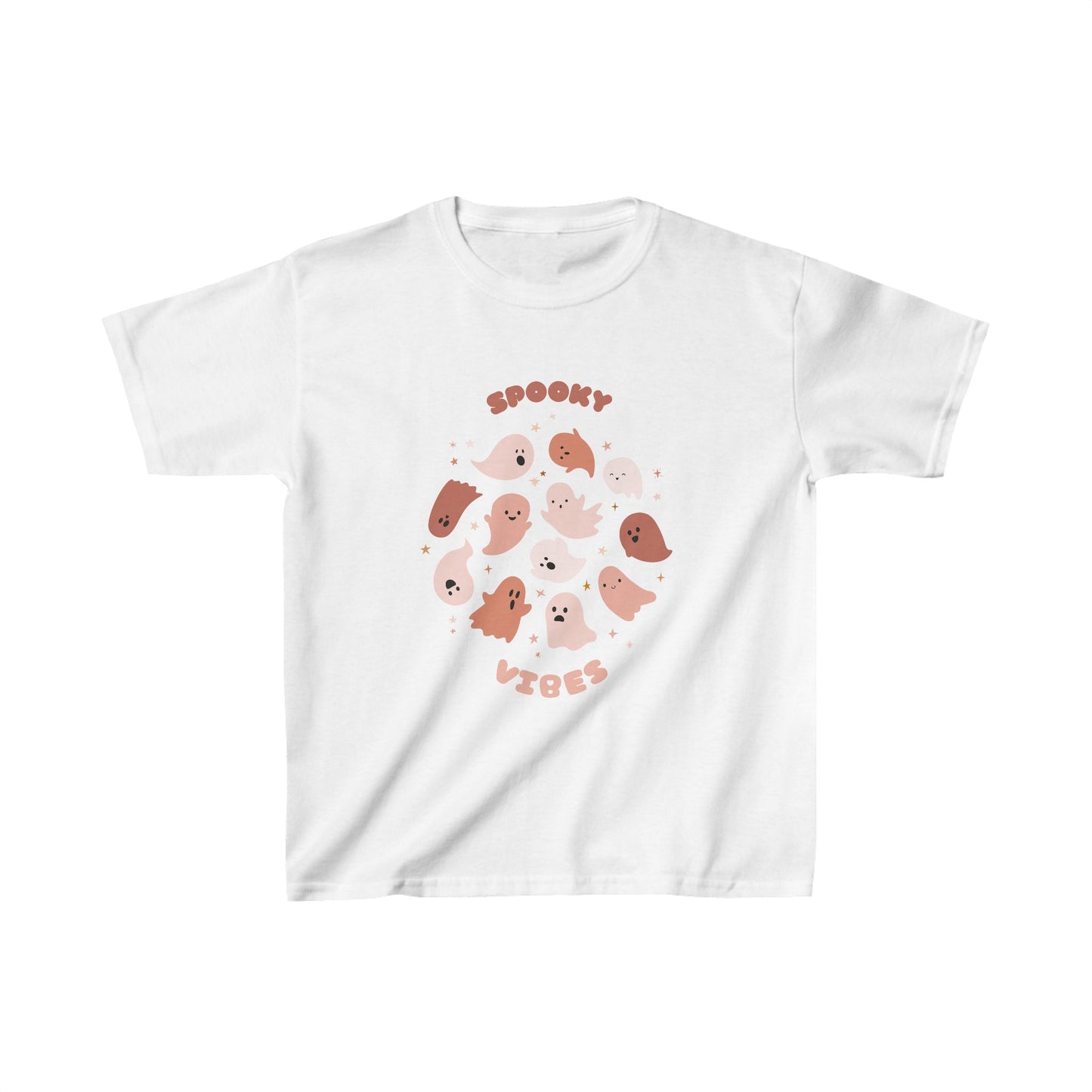 Cute Fall ‘Spooky Vibes’ Kids Heavy Cotton™ Tee