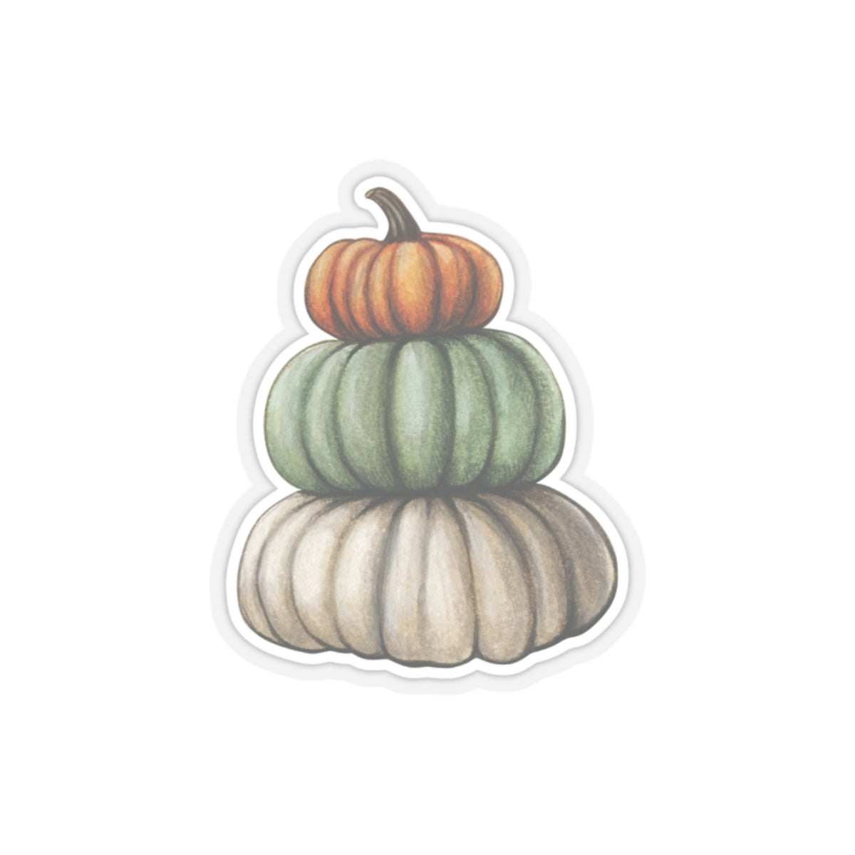 Cute Fall Pumpkin Kiss Cut Sticker