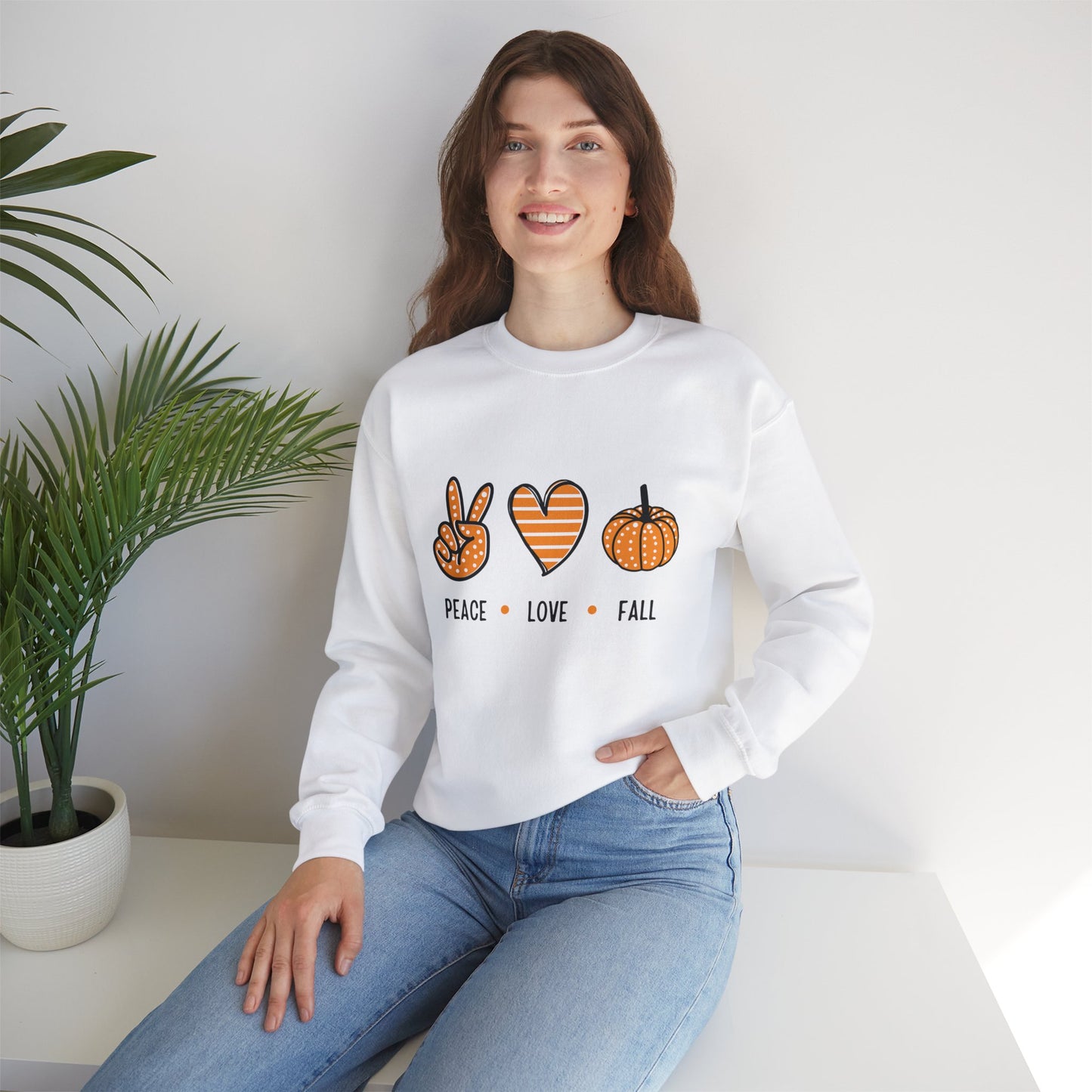 Cute Peace Love Fall Women’s Crewneck Sweatshirt