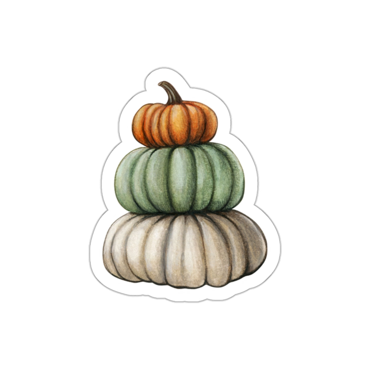 Cute Fall Pumpkin Kiss Cut Sticker