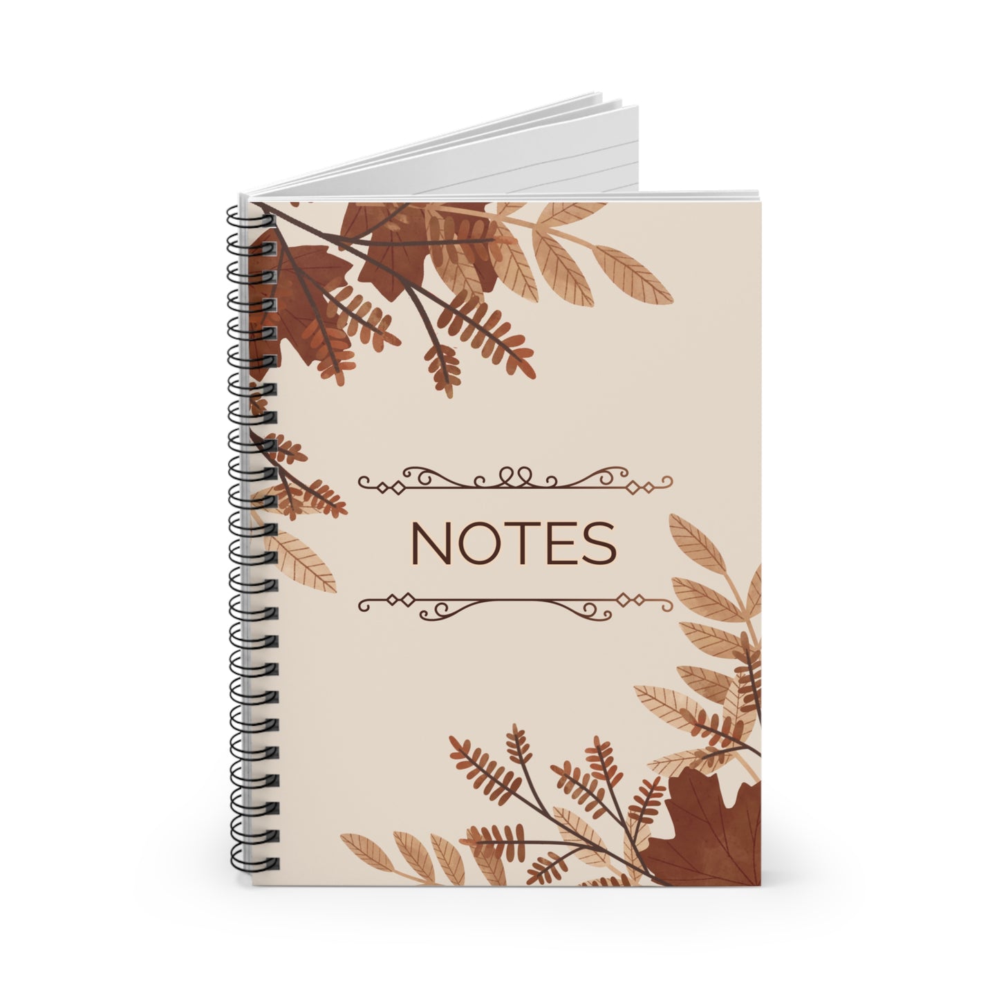 Autumn Leaves Fall Themed Spiral Notebook - Ruled Line