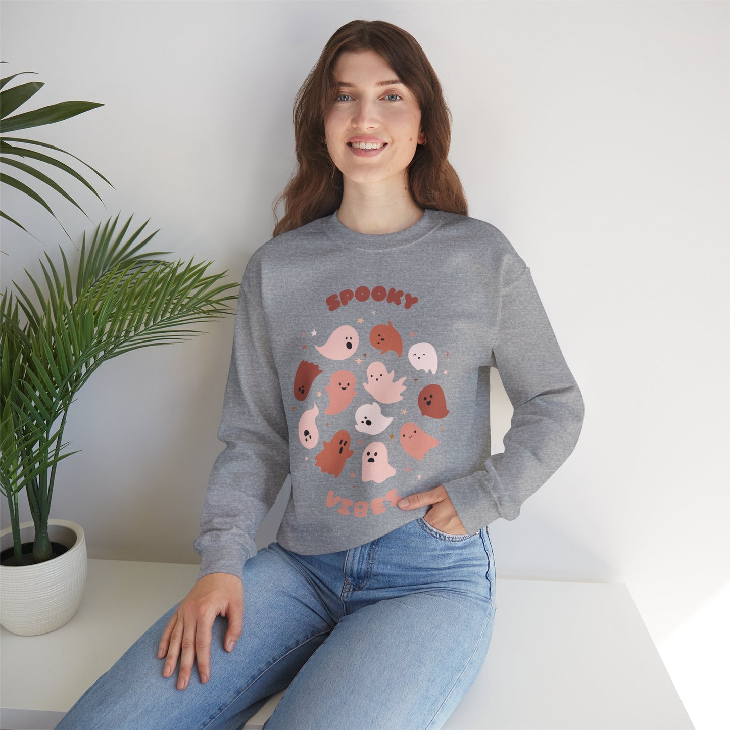 Cute Fall ‘Spooky Vibes’ Crewneck Sweatshirt