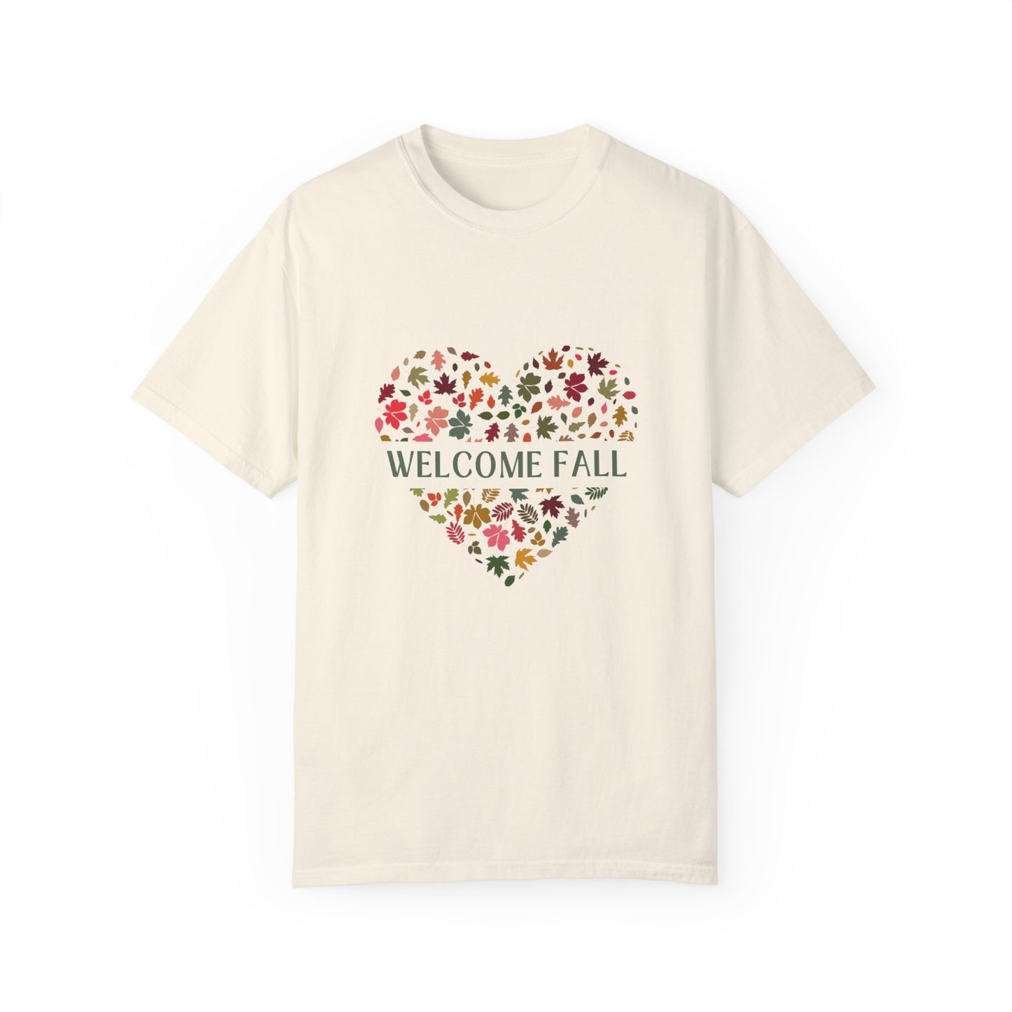 “Welcome Fall” Autumn Themed Garment-Dyed T-shirt